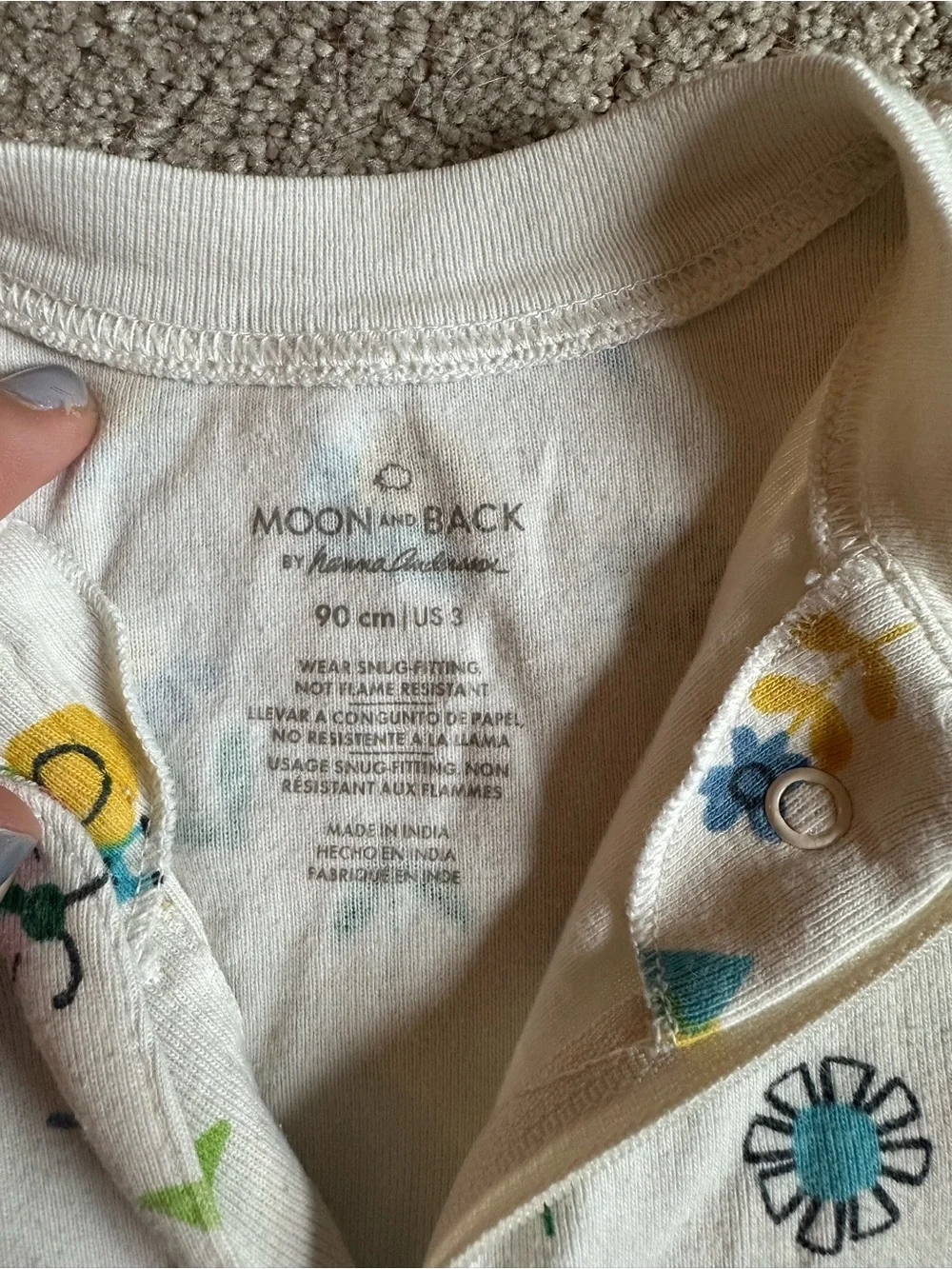 Hanna Andersson Moon & Back Bug and Flower pajamas